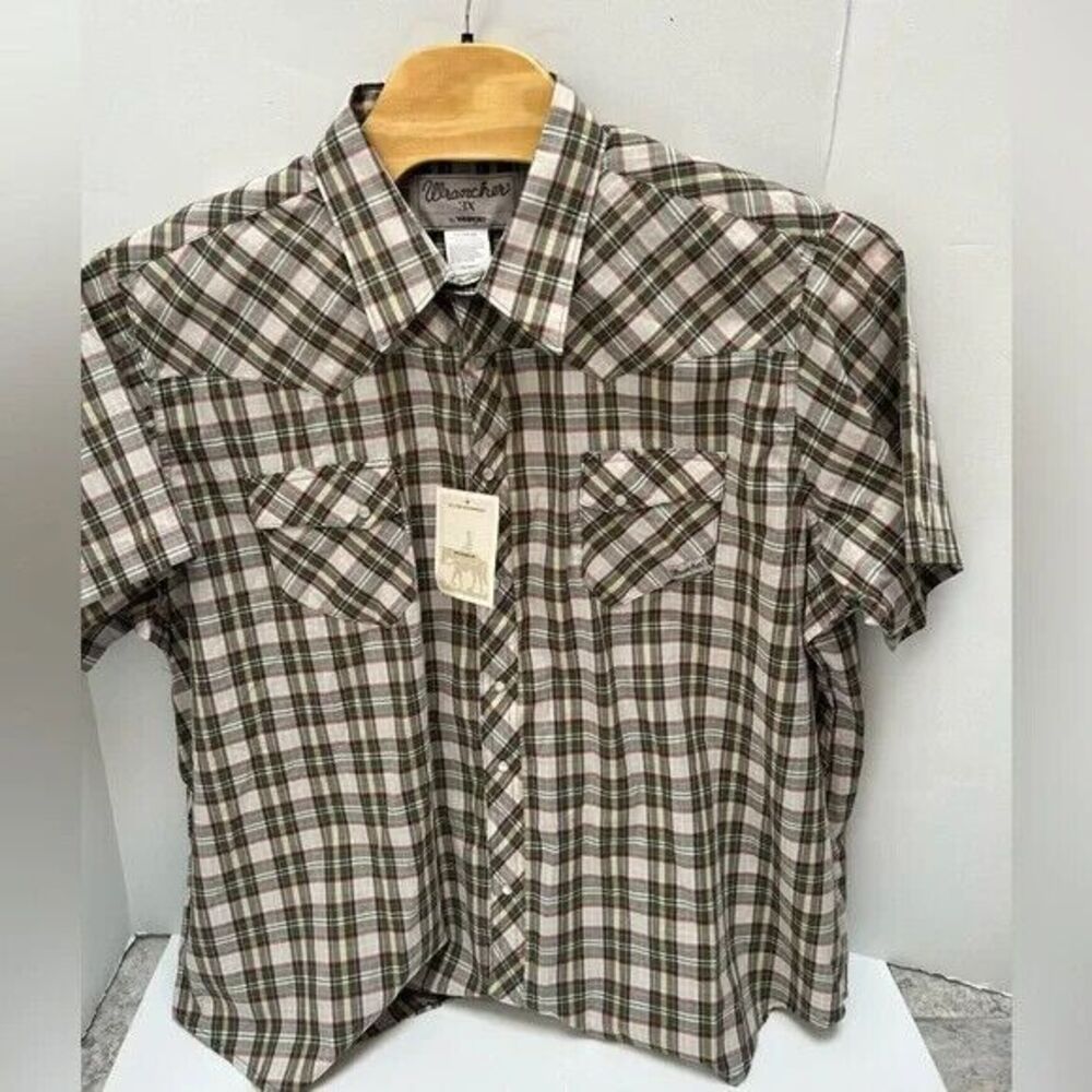 Wrangler WRANCHER NWT Plaid Pearl Snap SS Shirt Size 3X‎